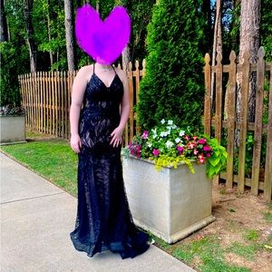 GB Prom Black Backless Corset Tie Dress~Size 11💗